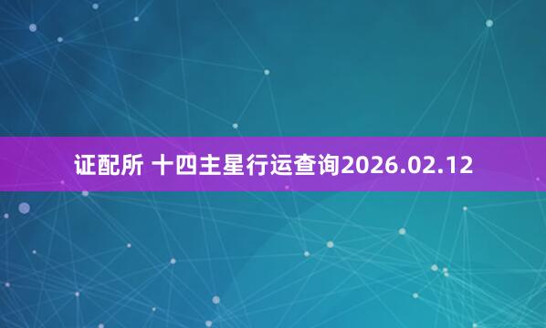 证配所 十四主星行运查询2026.02.12